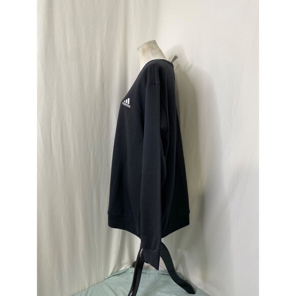 Adidas Men’s Sweatshirt Black Long Sleeve Embroidered Crew Neck Size XXL - Picture 6 of 14